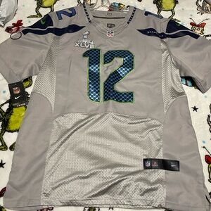 Nike Gray and Blue Men's Jersey